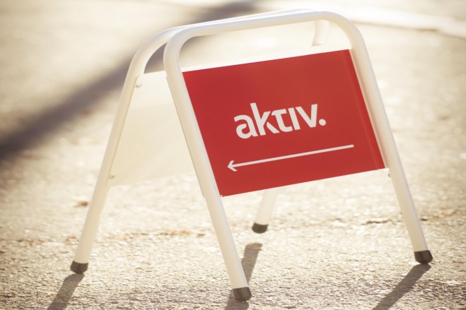 Visningsskilt til Aktiv Eiendomsmegling