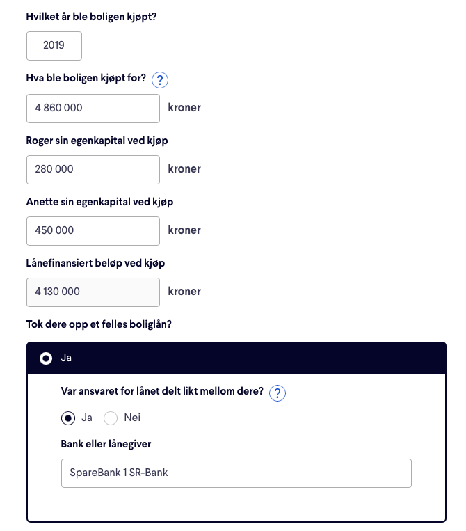Skjermbilde fra samboerkontrakt